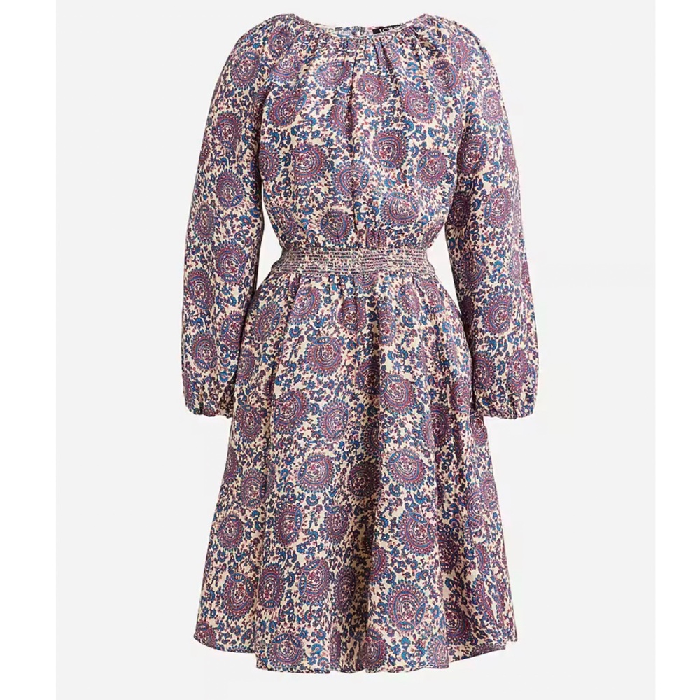 J. Crew Palermo Smocked-Waist Dress, Medium, NWT